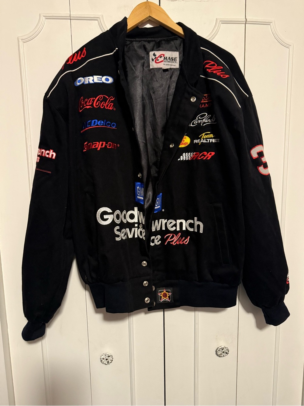 Chase Authentics by Jeff Hamilton Goodwrench Embroidered Racing Bomber Jacket